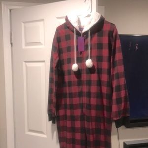Brand new pajama onesie in Buffalo check